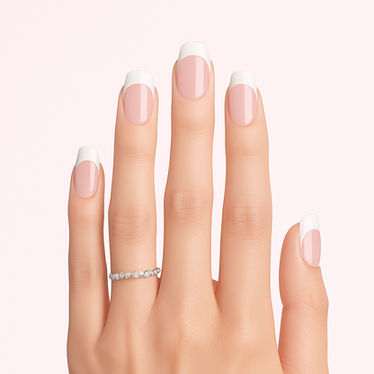 Classic white french tip gel nail stickers